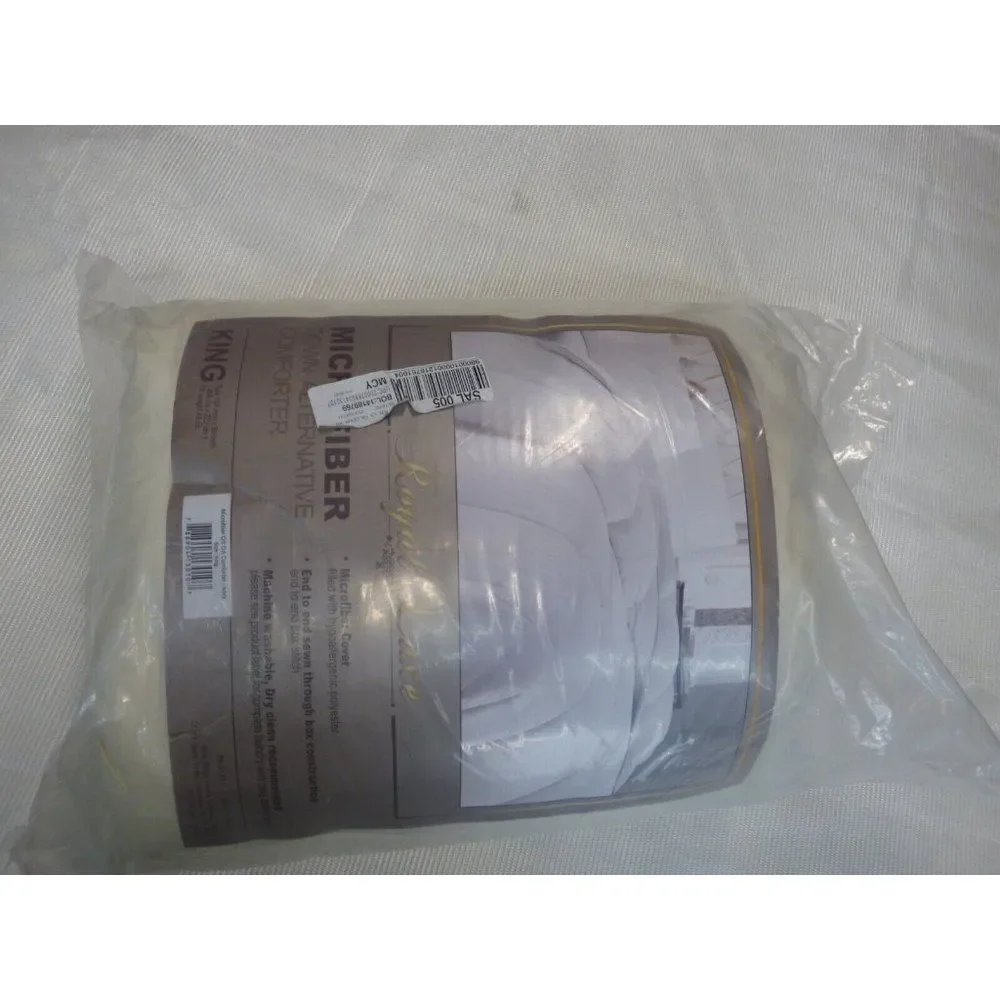 $130.0 Royal Luxe Lightweight Microfiber Down Alternative Comforter, Cream, King